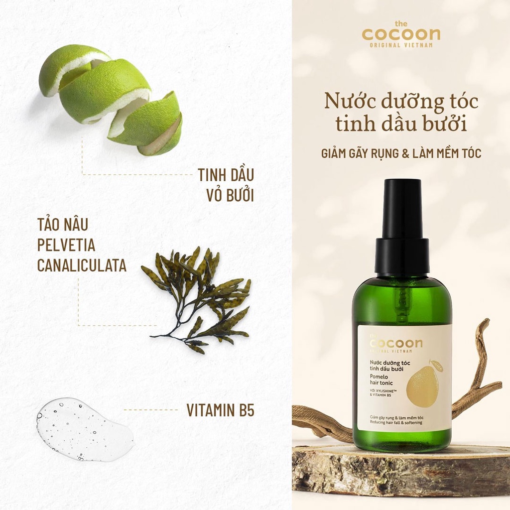 Xịt dưỡng tóc tinh dầu vỏ bưởi Pomelo Cocoon 140ml ( Full - Chiết )