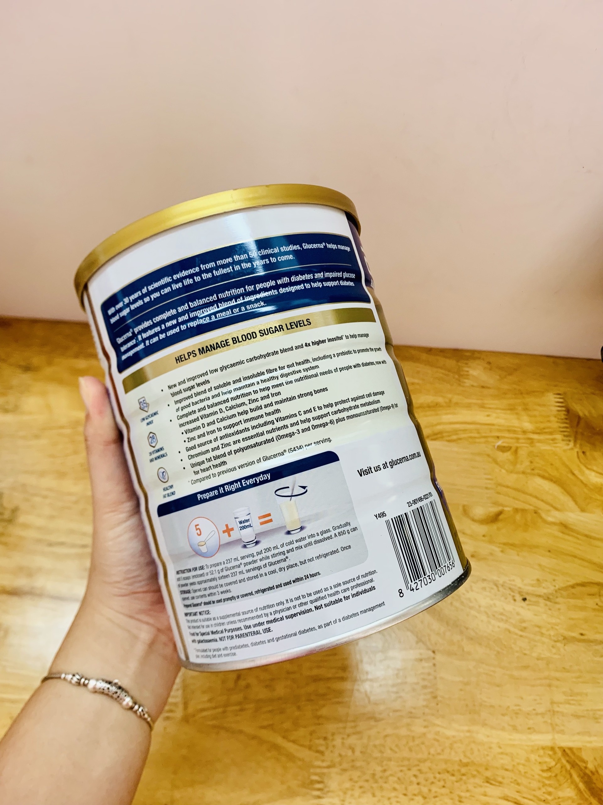 Sữa bột Glucerna Úc [ĐL 850gr] - Hàng có sẵn cho người tiểu đường