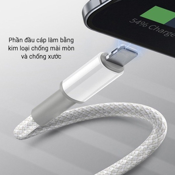 Cáp sạc nhanh 3 đầu ( Type-C to L+ L + C ) công suất 12w
