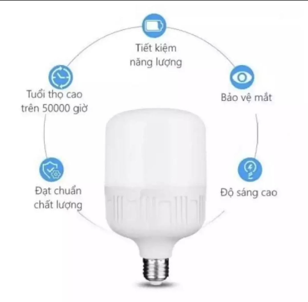 Bóng đèn Led trụ 20W (Ánh Sáng Trắng/Vàng) - tặng Móc siêu dính