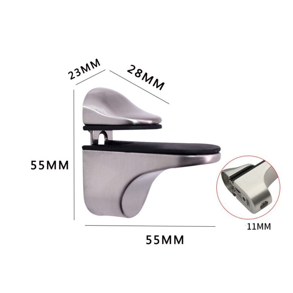 Mufang26268 2pcs polished zinc alloy wood shelf bracket wall mount fish mouth glass clamp glass shelf bracket wall mount