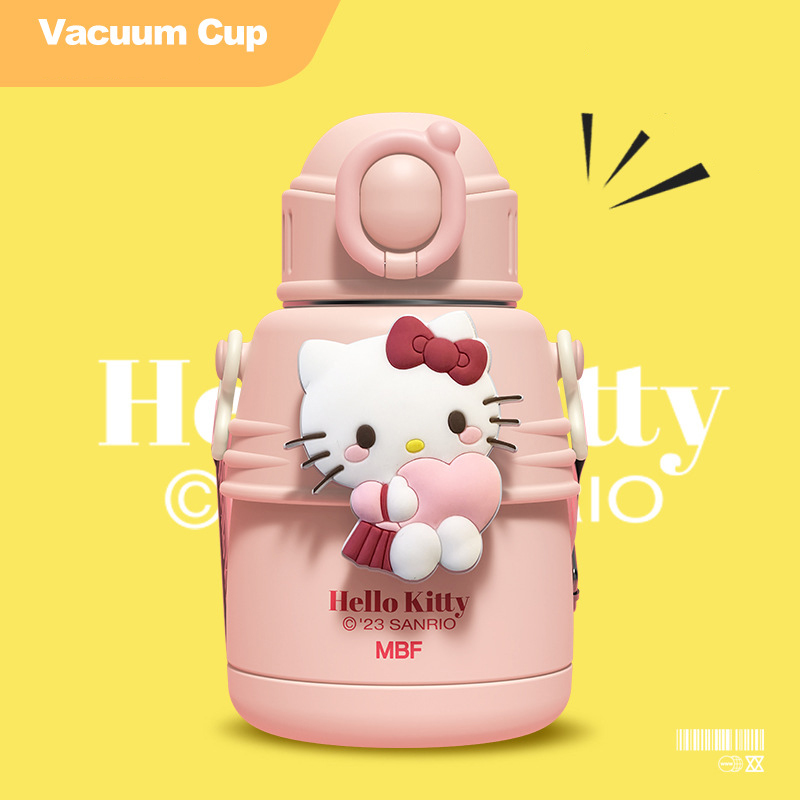 Cup 316 stainless steel children's thermos cup high-value girl suction cup outdoor portable pot cup
