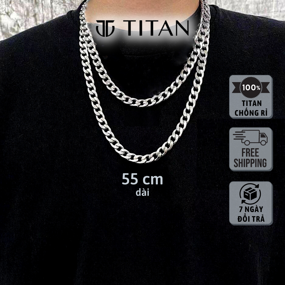 Dây chuyền nam HipHop Cuban Basic titan không gỉ, vòng cổ nam nữ thời trang unisex TITAN Shop, vòng basic, dây chuyền nữ xích cá tính, vòng cổ nữ sợi xích Cuban Chain Trơn Màu Bạc 925 Đẹp Titan shop
