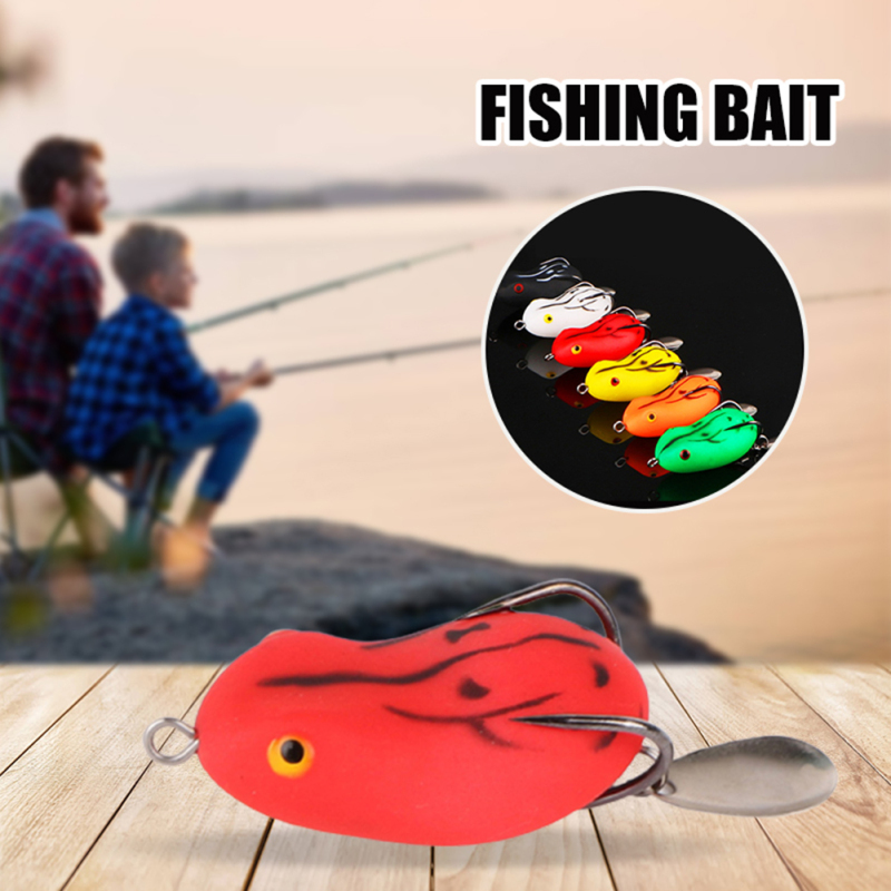 12g/5cm Bionic Frog Fishing Bait Double Hook Thunder Frog Lure Bait Simulation Soft Bait