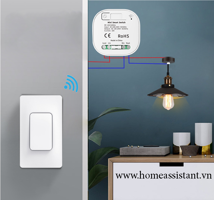 Bộ Công Tắc Điều Khiển Từ Xa RF WIfi Zigbee Tuya Nút Bấm Không Dùng Pin KP01