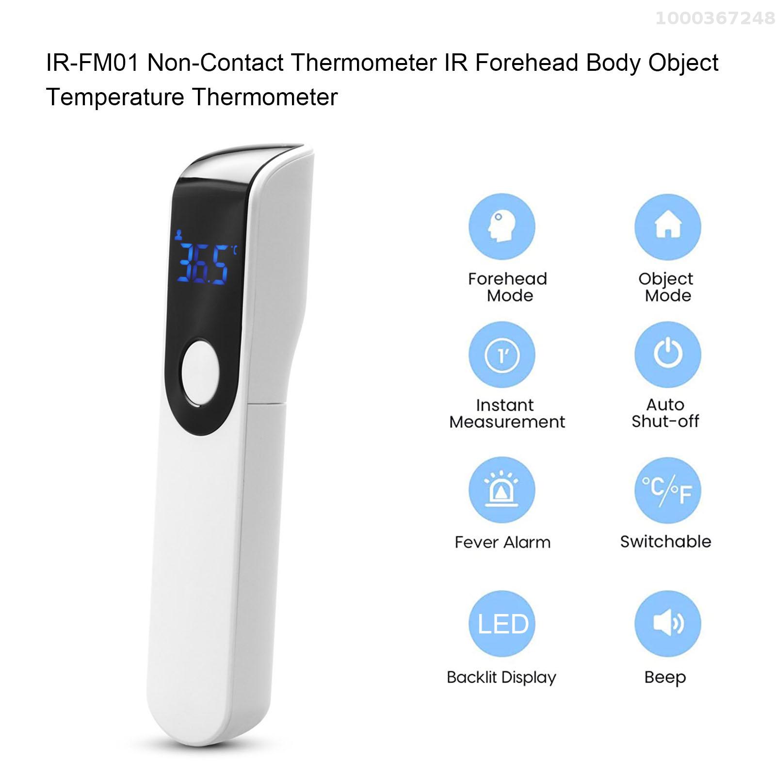 Keykits IR-FM01 Non-Contact Thermometer IR Infrared Sensor Handheld Forehead Body Object Temperature Thermometer Temperature Measurement LED Digital Display °C/°F Unit Fever Alarm Portable for Baby Kids Adults