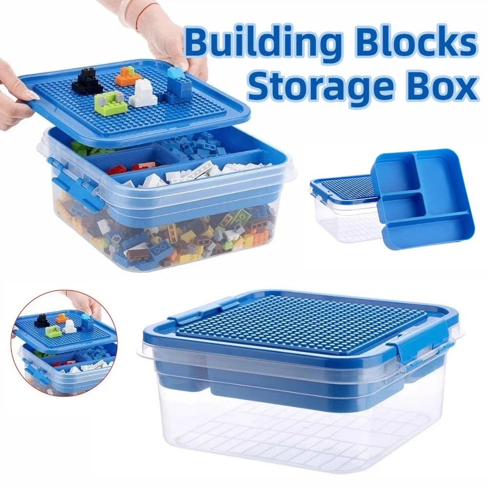 Large Capacity Stackable Building Blocks Storage Box Transparent Double ...
