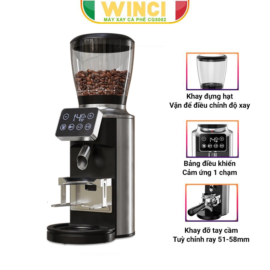 Máy xay hạt cà phê WINCI CG5002 30 cỡ xay Bảo hành 12 tháng chính hãng - Befoyo Máy Xay Cà Phê Lưỡi Thép Không Gỉ - Lazada | Lazada.vn