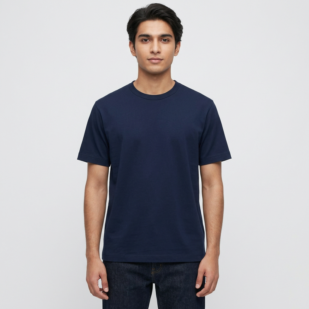 Plain Navy blue T-shirt for men