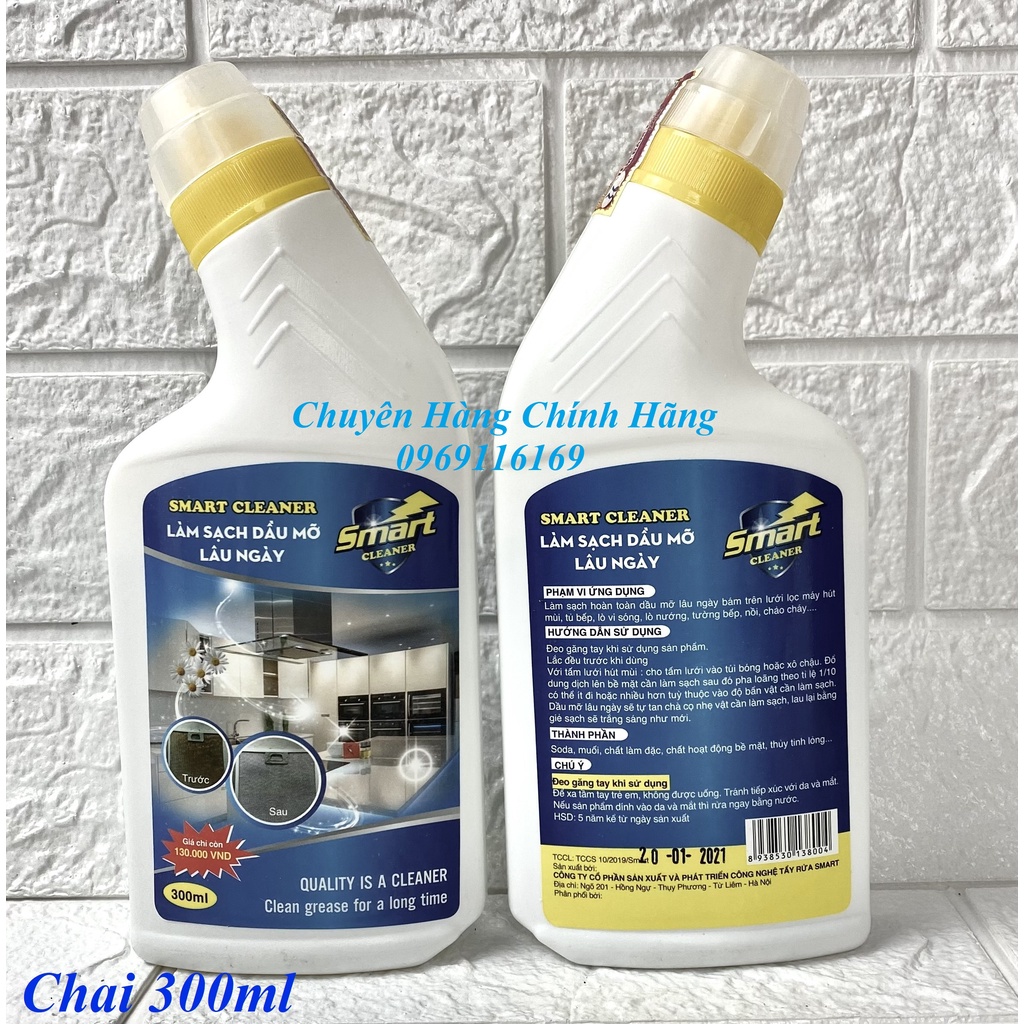 Nước tẩy rửa dầu mỡ lâu ngày smart cleaner làm sạch nhà bếp trong không cần cọ rửa chai 300 / 500ml