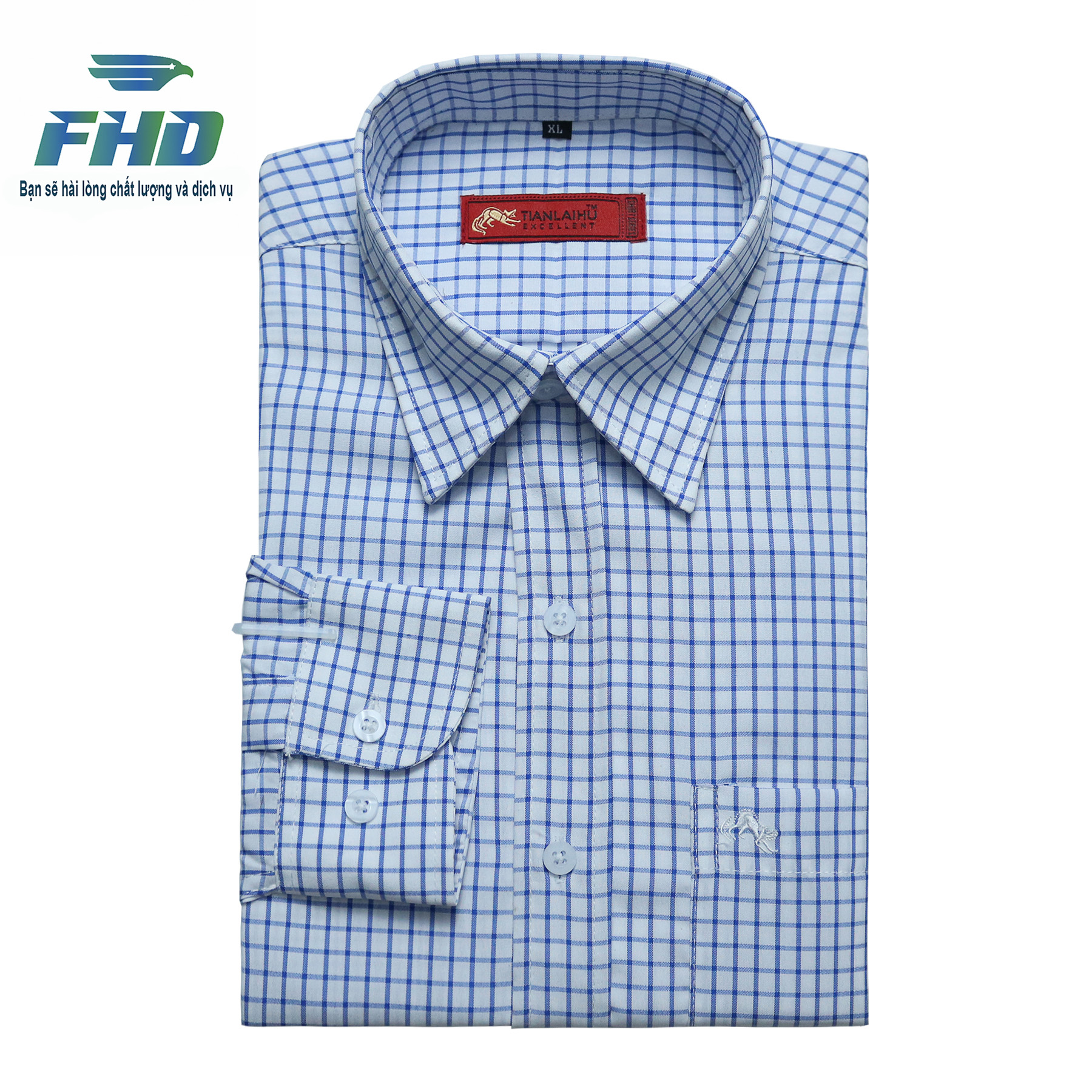 Áo Sơ Mi Nam Tay Dài Chất Vải Dày Dặn Họa Tiết Kẻ Sọc Giá Tốt Bền Màu FHDA005_2