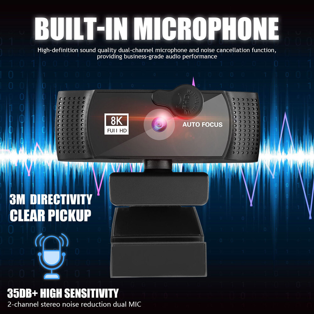 4K webcam full HD web camera with mic USB plug-in web camera for PC Mac laptop desktop