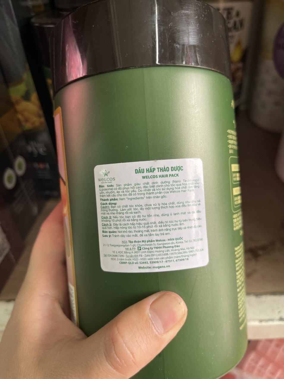 Dầu Hấp Tóc Thảo Dược Argan Confume Welcos Hàn Quốc 1000g