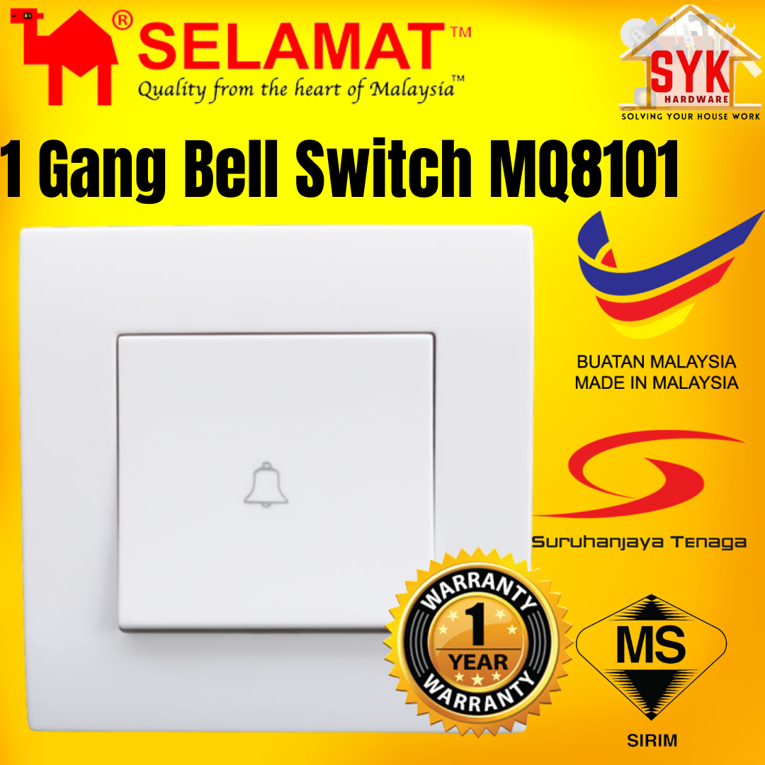 SYK SELAMAT MQ8101 1 Gang 16A 250V Door Bell Switch Socket Doorbell