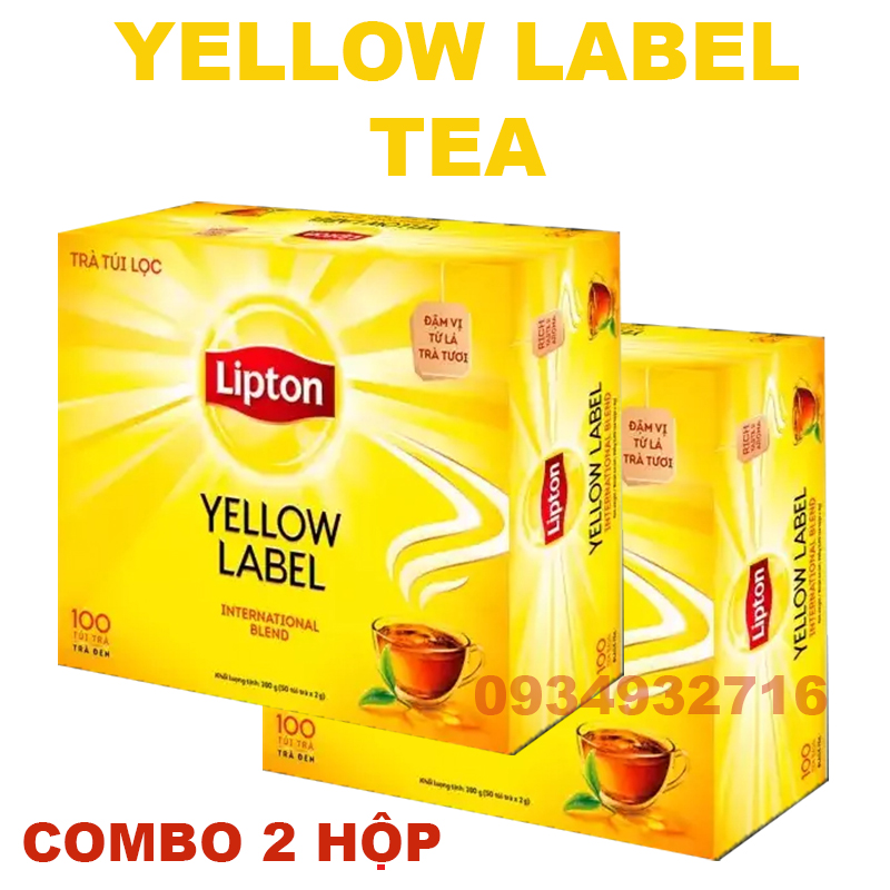 Hộp Trà Lipton túi lọc Yellow Label Tea hộp 100 gói, Trà Nhãn Vàng thumbnail