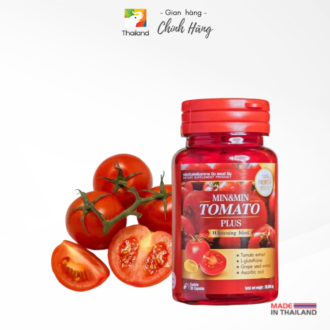 Viên uống chiết xuất cà chua trắng da min and min Tomato Plus Whitening Blink Thái Lan