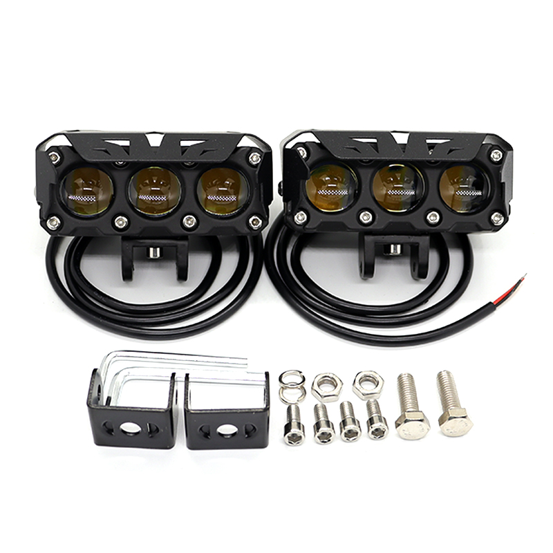 Dual Color 4 inch work light Yellow White LED Spot Light Tri-model Motorcycle Headlight high low light Fog Lamp For Offroad ATV Truck 4x4