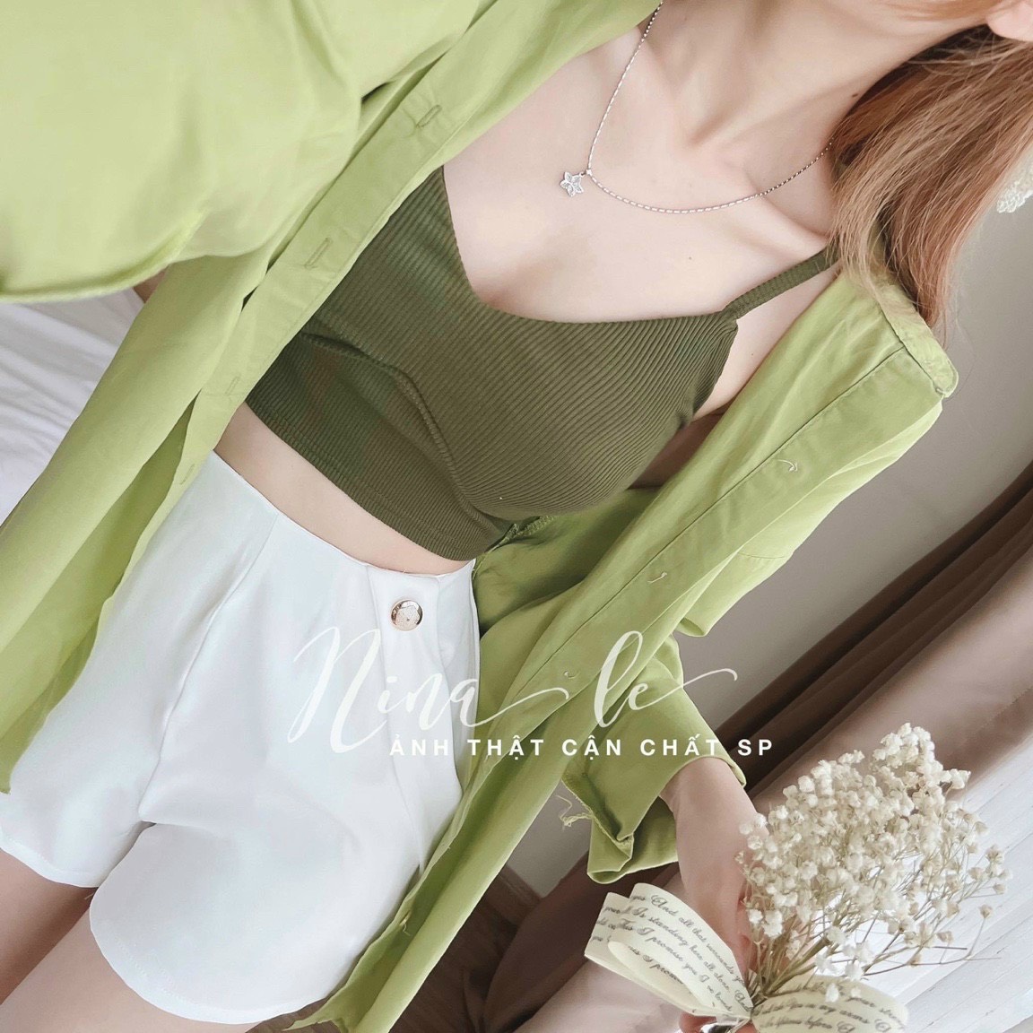 Sét 3 món áo lụa bra gân có mút màu sắc nhã nhặn đẹp lung linh như hình dx22