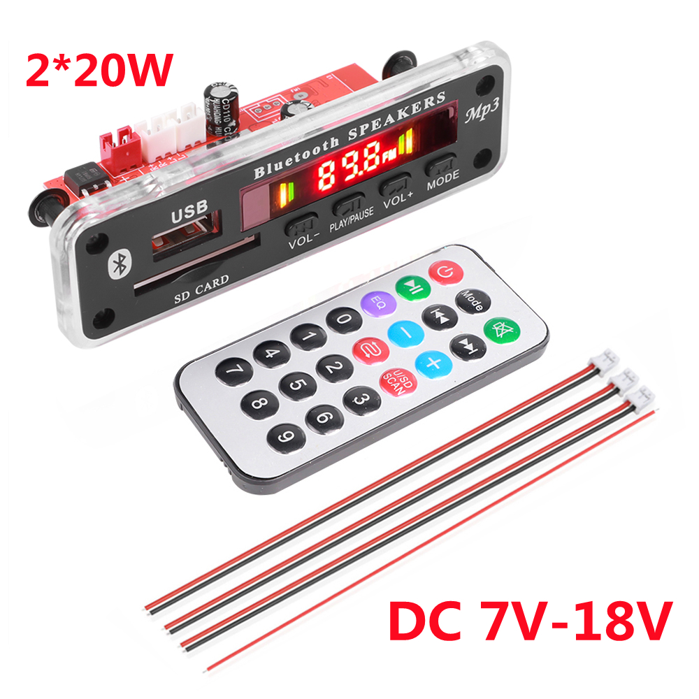 8-24v mp3 wma wav decoder board built-in 2x60w bluetooth 5.0 amplifier wireless music audio module car usb tf fm radio