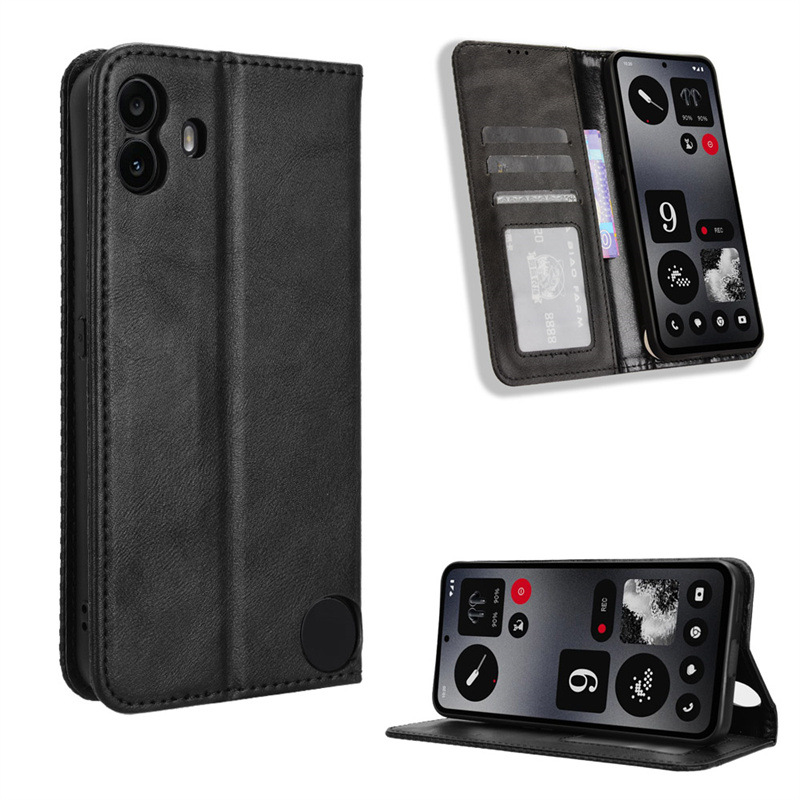 Nothing CMF Phone 1 Case with Card Holder,Leather Wallet Case with Flip Card Slots, Kickstand & Magnetic Closure for Nothing CMF Phone 1. 