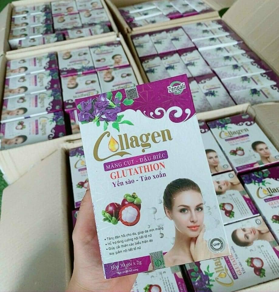 Collagen Măng Cụt Đậu Biếc ( Zenpali - Hộp 30 gói ) - GIÁ SỈ