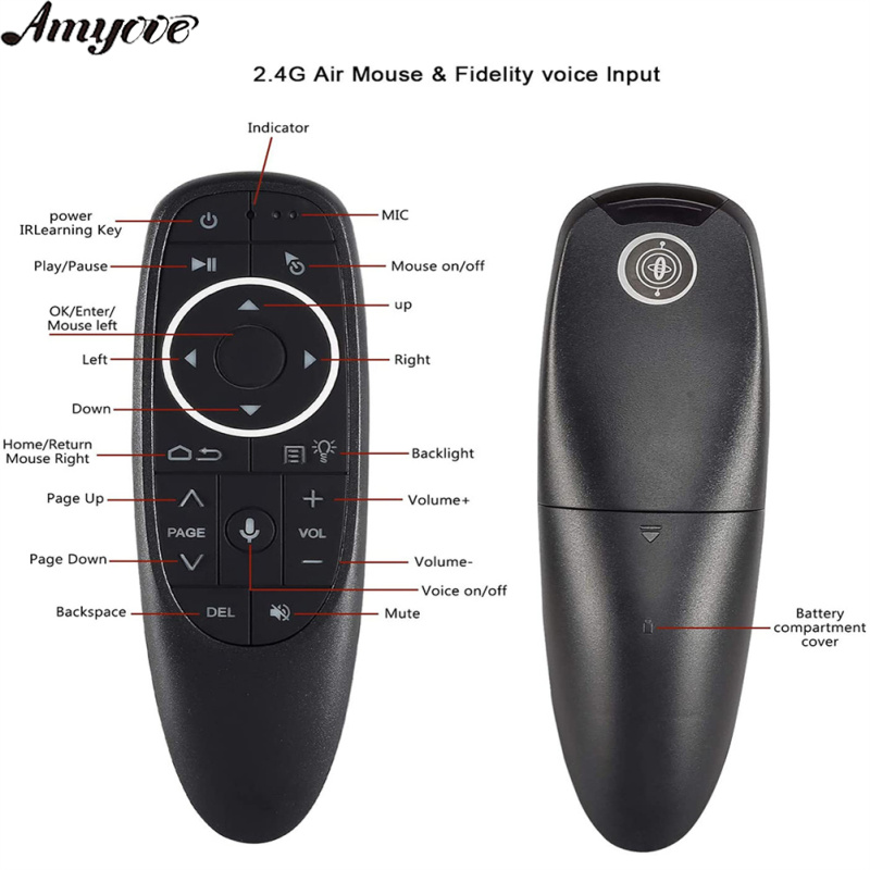 Smart Voice Remote Control Wireless Air Fly Mouse 2.4g G10 G10s Pro Gyroscope Ir Learning Compatible For Android Tv Box