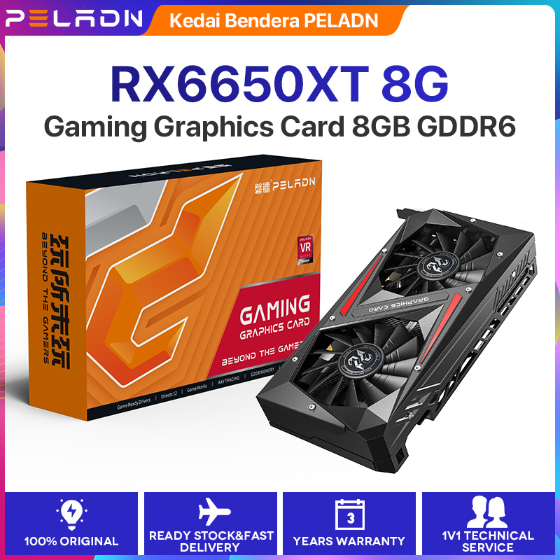 PELADN Radeon RX 6650 XT 8GB GDDR6 PCI Express 4.0 Video Card 