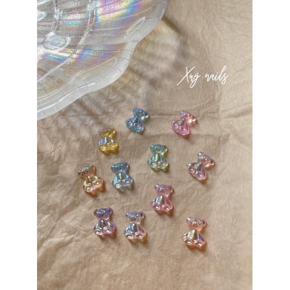 Charm gấu nhựa trang trí móng bán lẻ con - sinailmi