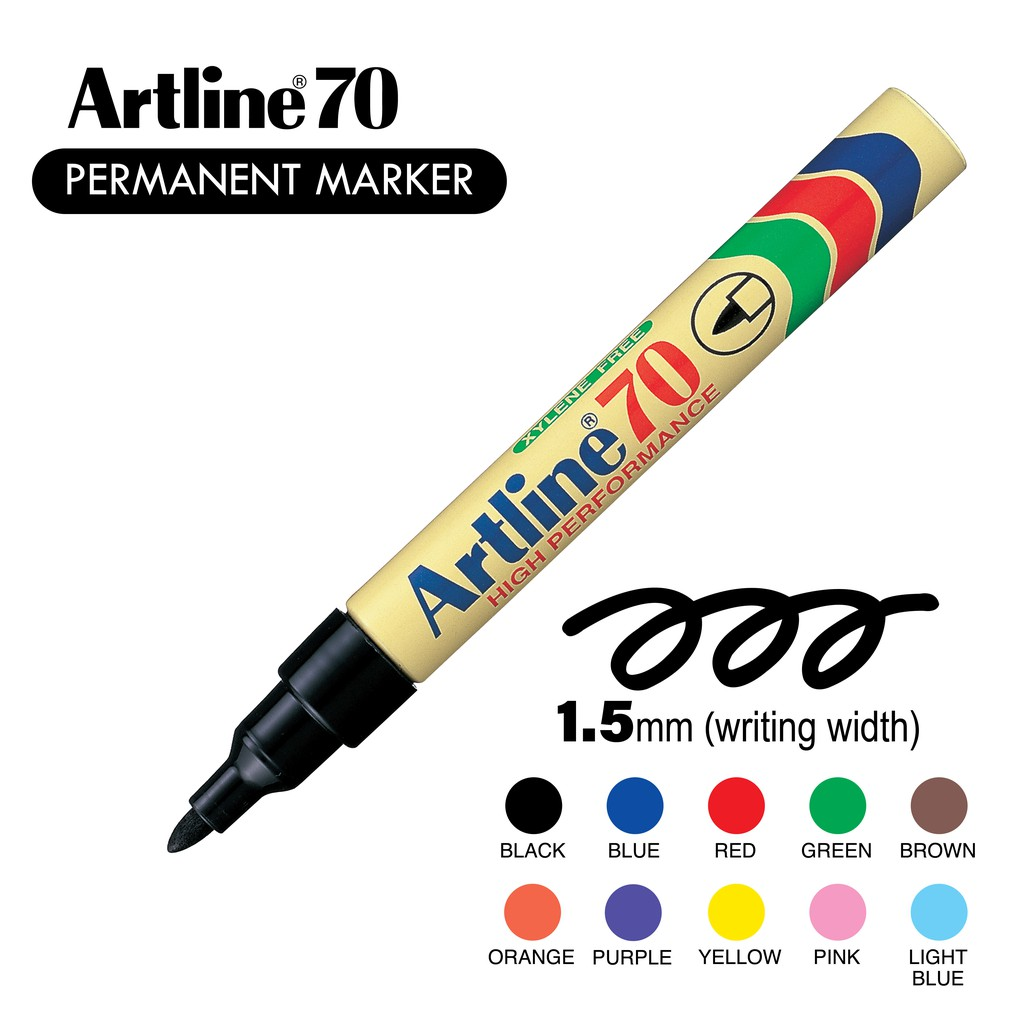 Artline Permanent Marker EK-70 1.5mm Round Head Marker Oil Marker Can  Replenish Ink Stationery