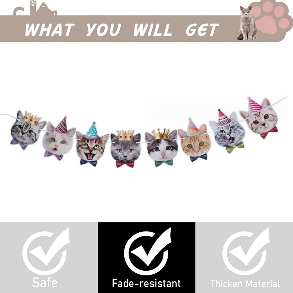 Poppies Muoe Cat Birthday Decorations Balloons Kitten Theme Paper Tableware Plate Banner Garland Baby Shower Kids Cat Birthday Party Supplies. 