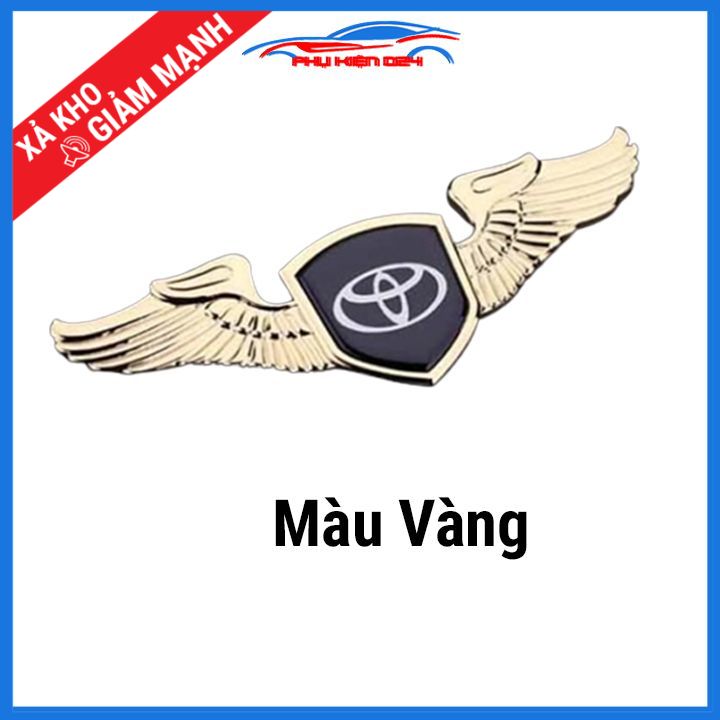 Logo trang trí ô tô hình cánh chim thiên thần hãng xe TOYOTA dán nắp capo, đuôi xe hơi