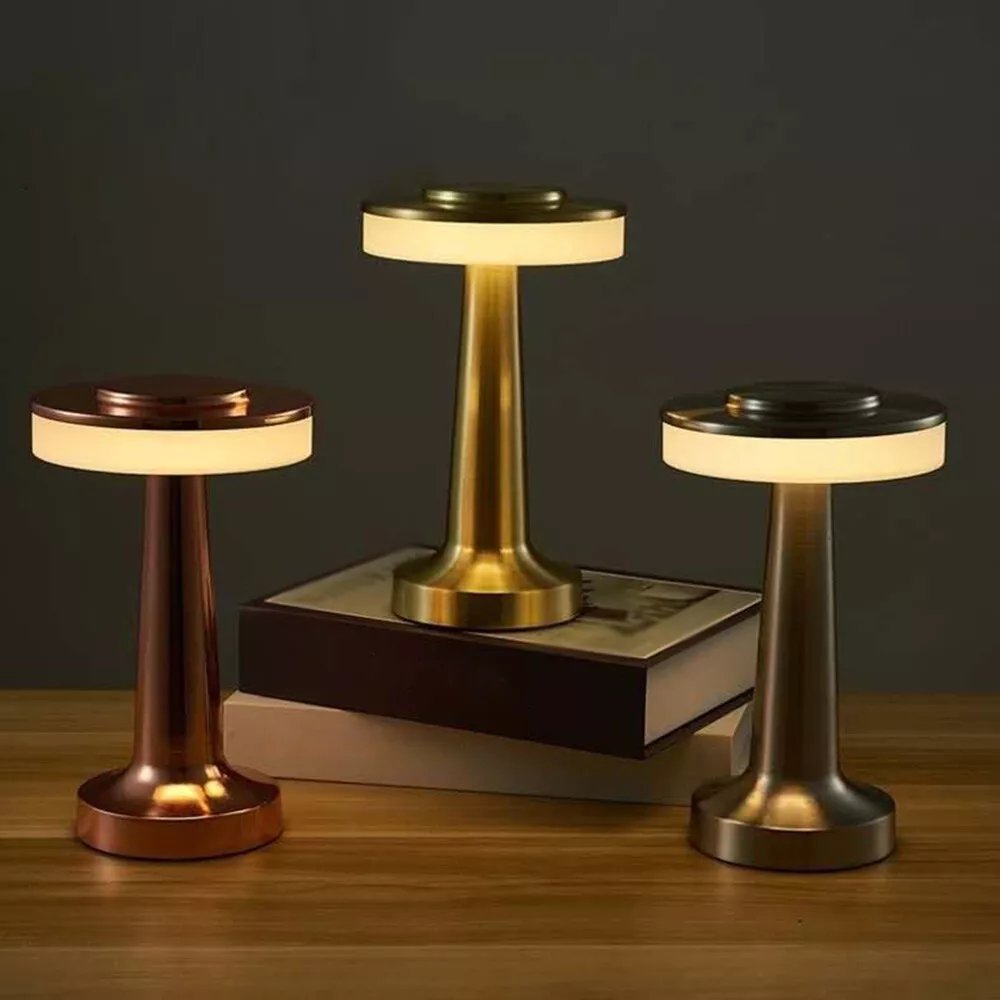 LED Portable Cordless Table Lamp with Touch Sensor 3 Color Stepless Dimming Rechargeable Cordless Lamp Table Light Wireless Lamp for Nursery. 