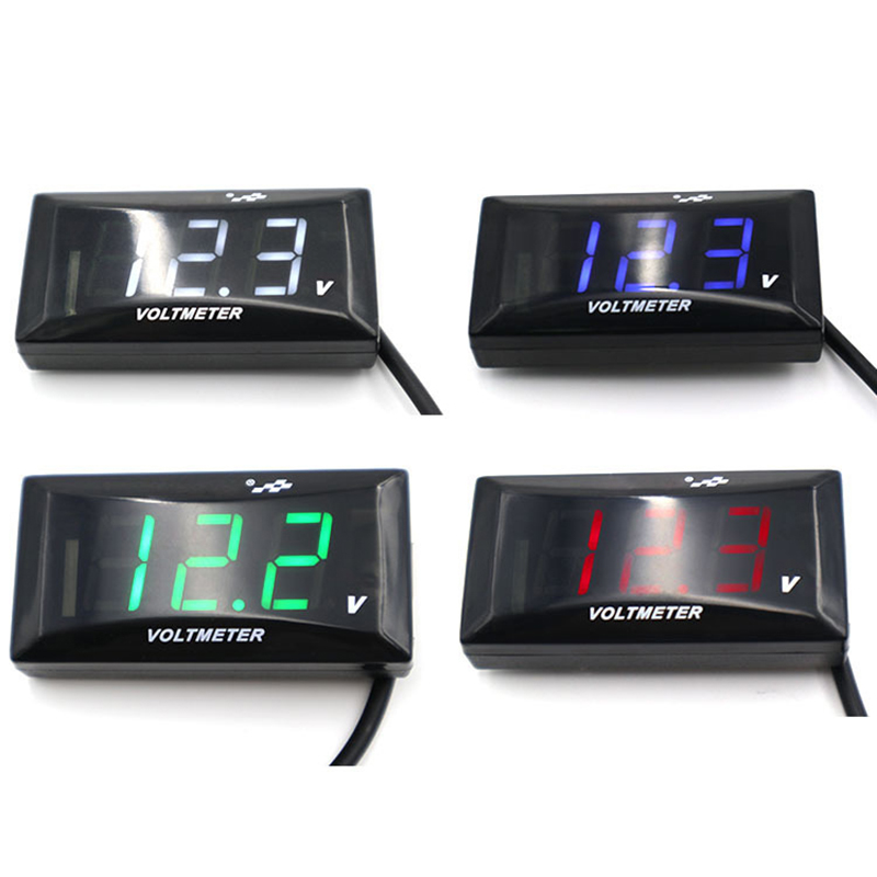 Mini LED Display Digital Voltmeter Panel Volt Voltage Meter Tester Reverse Connection Protection 12V For Car Motorcycle Universa YULING