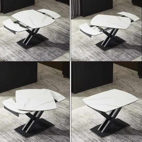 Bàn ăn thông minh mặt đá ceramic bóng 1m2 - 1m8