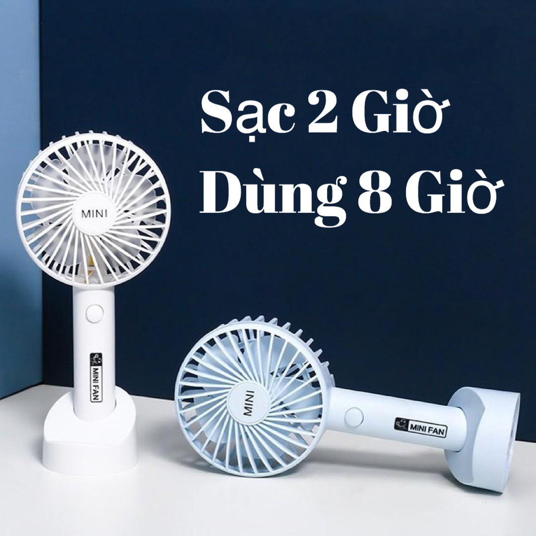 (LOẠI XỊN) QUẠT TÍCH ĐIỆN CẦM TAY MINI FAN SIMPLE - 3 CHẾ ĐỘ QUẠT SIÊU MÁT - TẶNG ĐẾ ĐỂ BÀN + PIN QUẠT + DÂY SẠC NHANH 30K