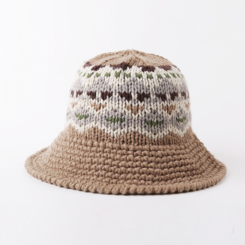 Female Knitting Bucket Hats Harajuku Bucket Hat Fishing Outdoor Panama Hip Hop Cap Men's Summer For Fisherman Hat Women Spring