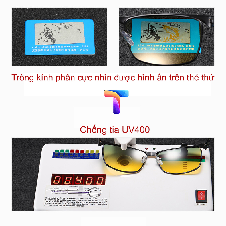 Kính râm mát phân cực Polarized vuông nam nữ 1906