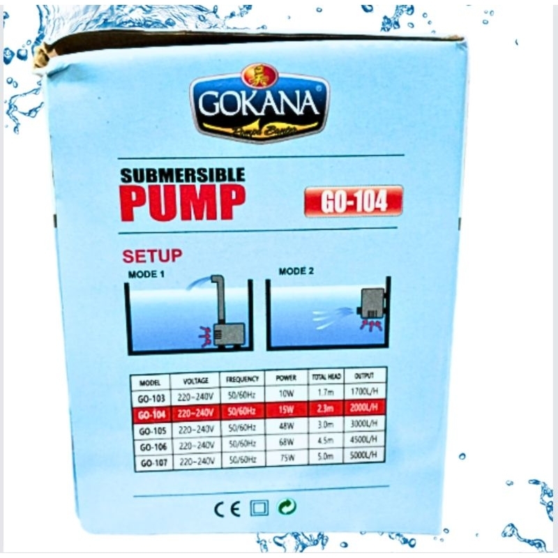 GOKANA GO 104 Pompa Kolam Hidroponik aquarium