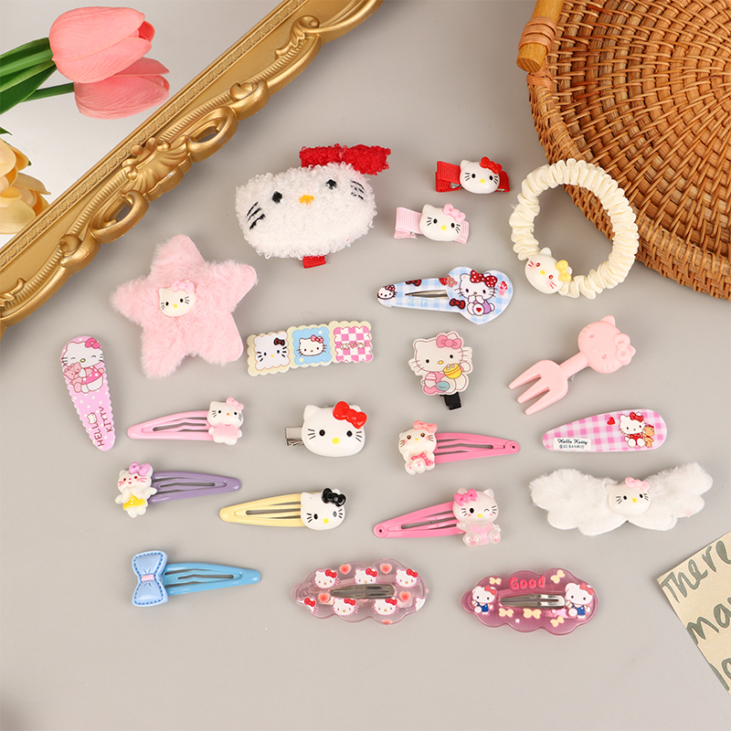 6/12/19/21Pcs%20Cartoon%20Sanrio%20Hair%20DIY%20Accessories%20Suit%20Hair%20Clip%20Hello%20Kitty%20Hairpin%20For%20Girls%20Children%20Clip%20Runrui%20-%20Image%203
