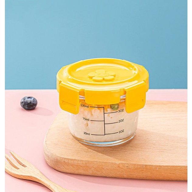 MS Tempat Wadah Penyimpanan Makanan Mpasi Kaca Kotak Makan Baby