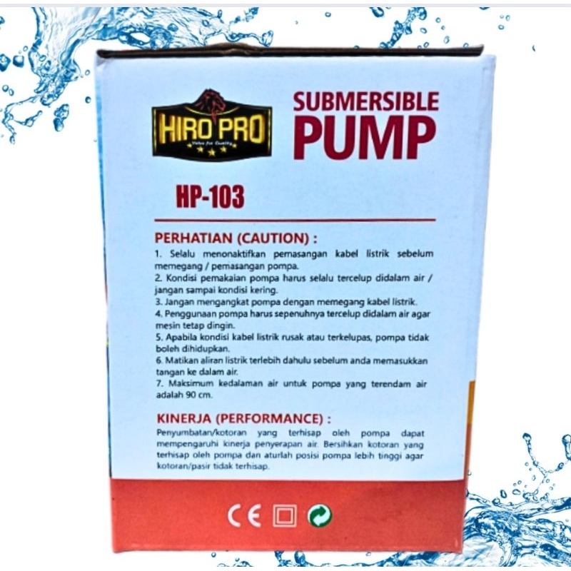 HIRO PRO HP 103 Pompa aquarium kolam Koi HIDROPONIK