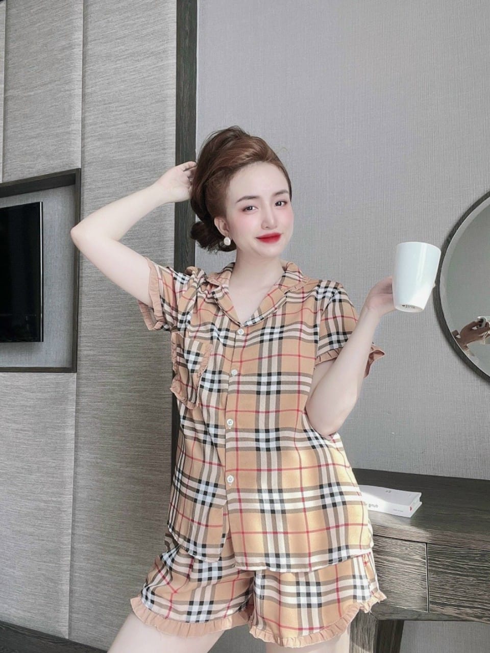 [HCM]Set Bộ Lụa Mango Đùi , Xinh Yêu Hàng Cao Cấp ( dưới 58kg) - Mẫu mặc sp thật