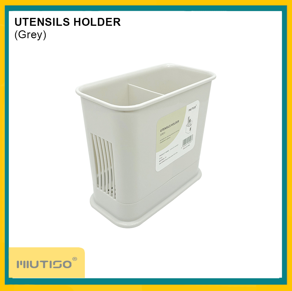 Miutiso 2 Compartment Kitchen Tableware Utensils Storage Box Rack