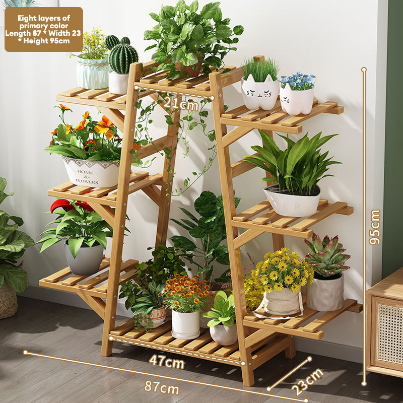 Special shelf for holding potted flowers Wooden shelf Balcony flower stand shelf Indoor flower stand Plant flowerpot rack Floor-standing multi-layer shelf