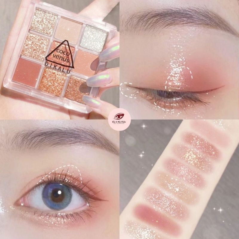 Phấn mắt nhũ 9 ô dikalu coco venus