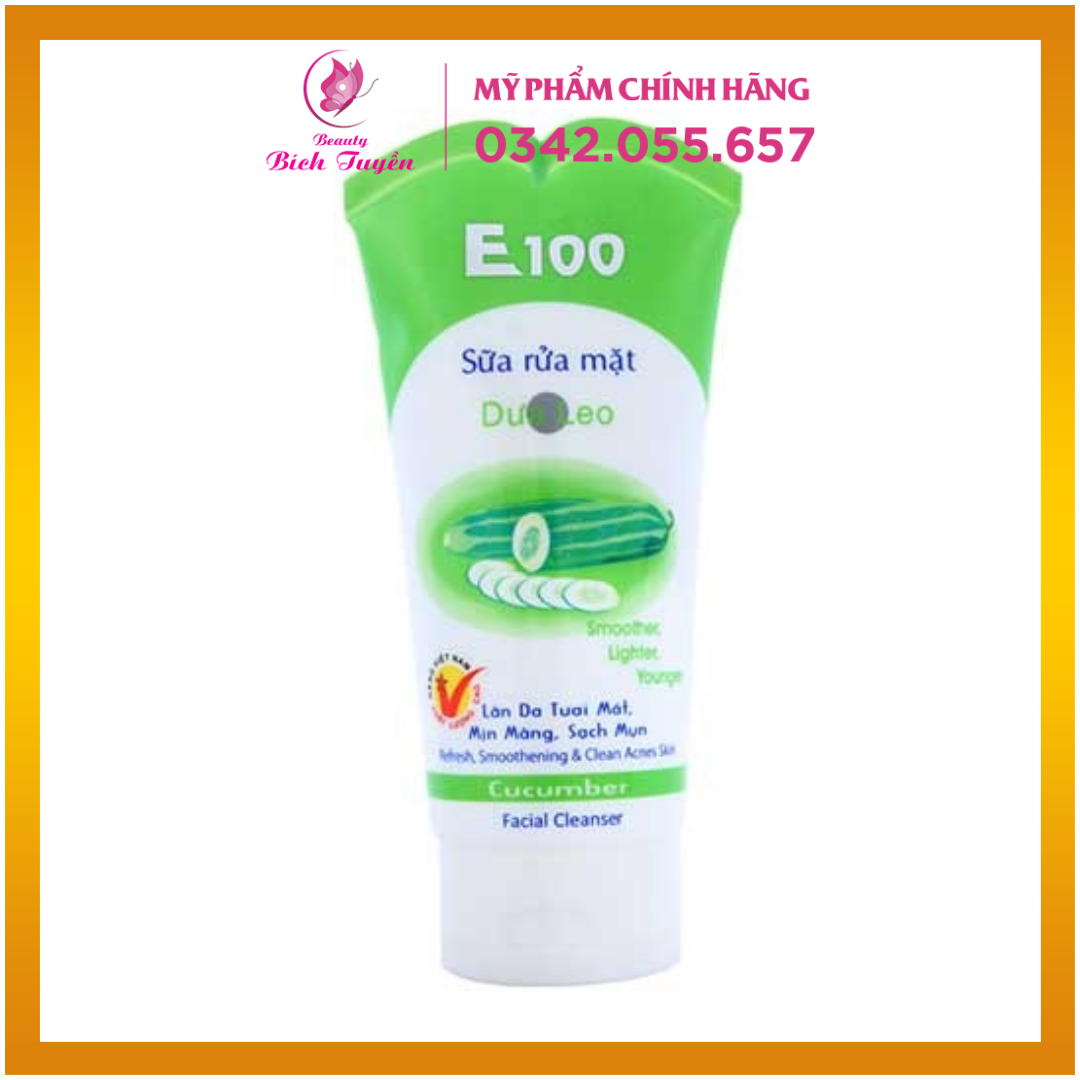 Sữa Rửa Mặt Tinh Chất Dưa Leo E100 - 100gram