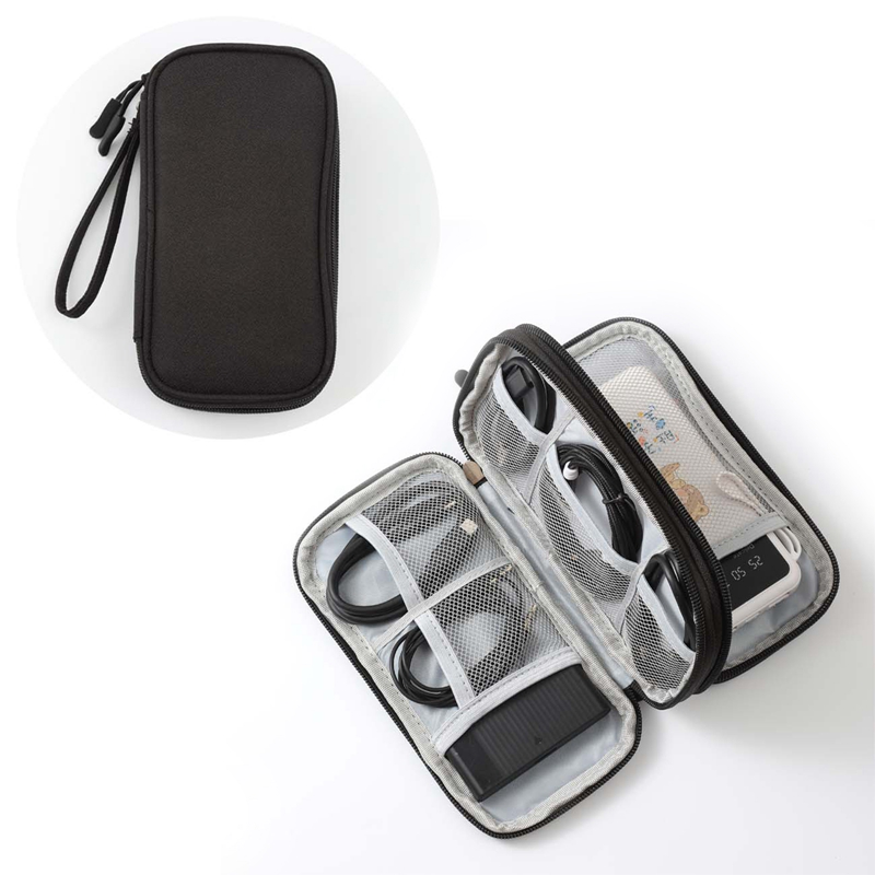 Double Layer Travel Organizer Portable Cable Storage Pouch Gadget Bag Waterproof
