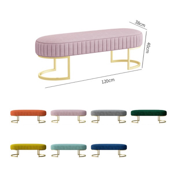 Ghế chờ sofa bọc nỉ chân sắt tròn dài 1,2m