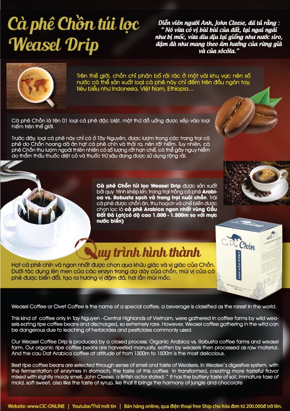 Cà phê chồn phin giấy (5gói x 15g)