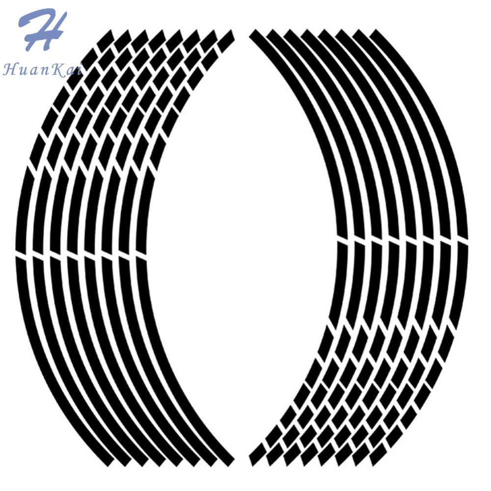 【On Sale】16Pcs Motorcycle Car Wheel Rim Decal Stickers Auto Car Wheel Rim 16 Reflective Strips 18 Stripe Tape